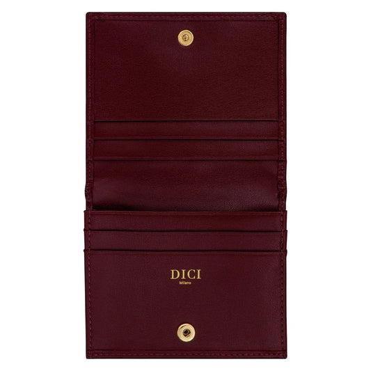 DICI Milano leather card holder for women 4cc Red