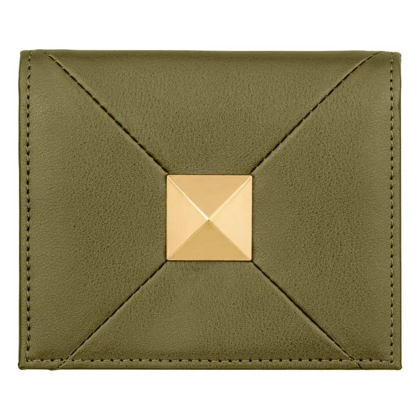 DICI Milano leather card holder for women 4cc green