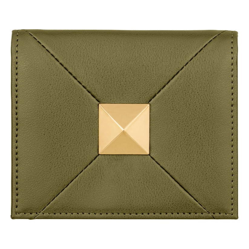 DICI Milano leather card holder for women 4cc green