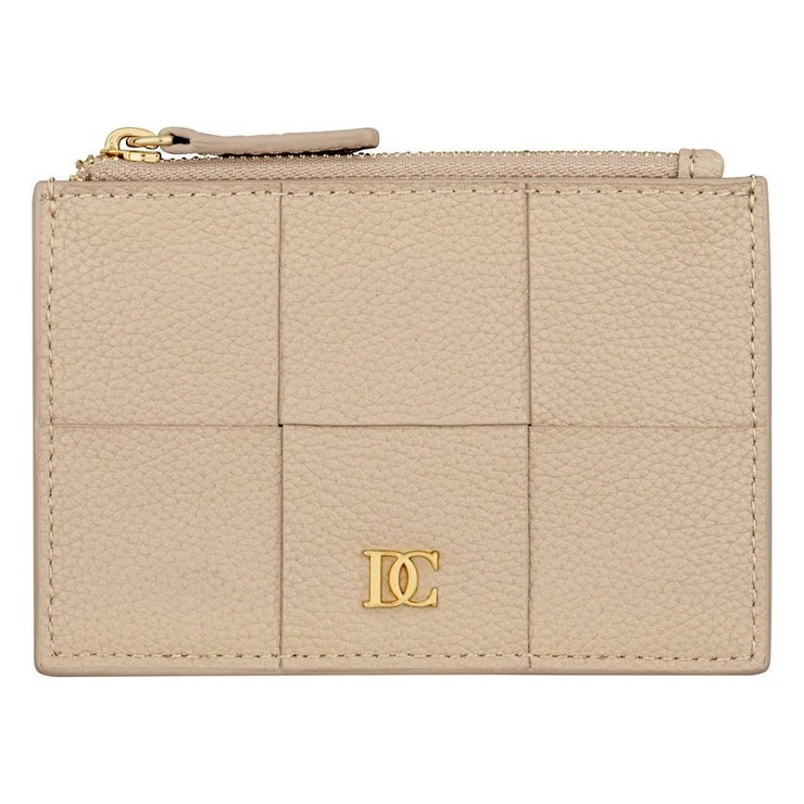 DICI Milano women leather card holder 4cc cream with zipper