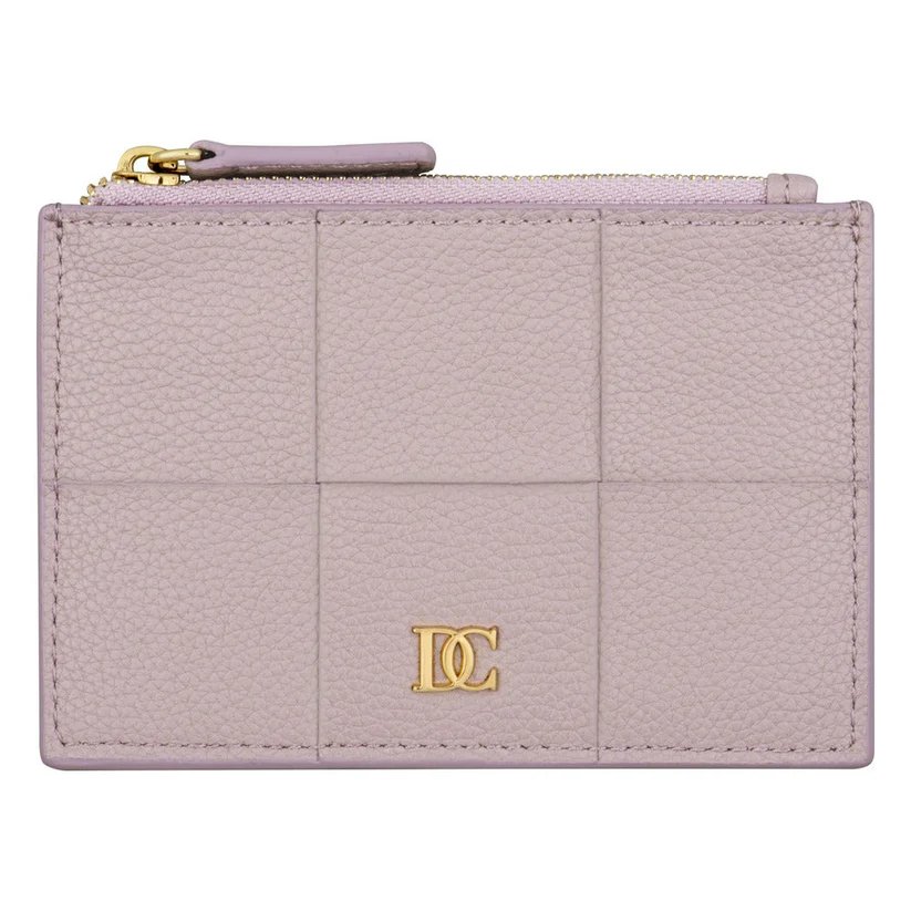 DICI Milano women leather card holder 4cc Pink with zipper