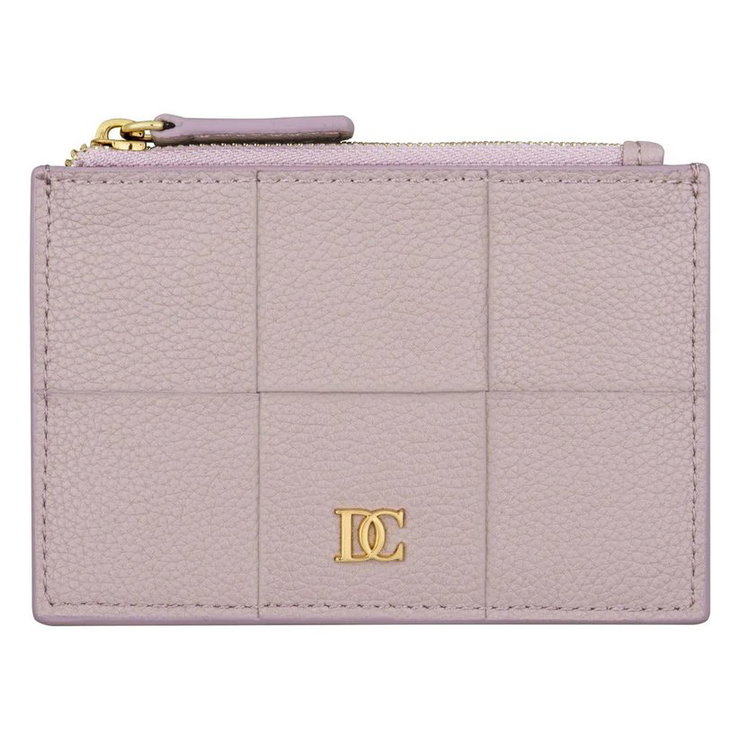 DICI Milano women leather card holder 4cc Pink with zipper