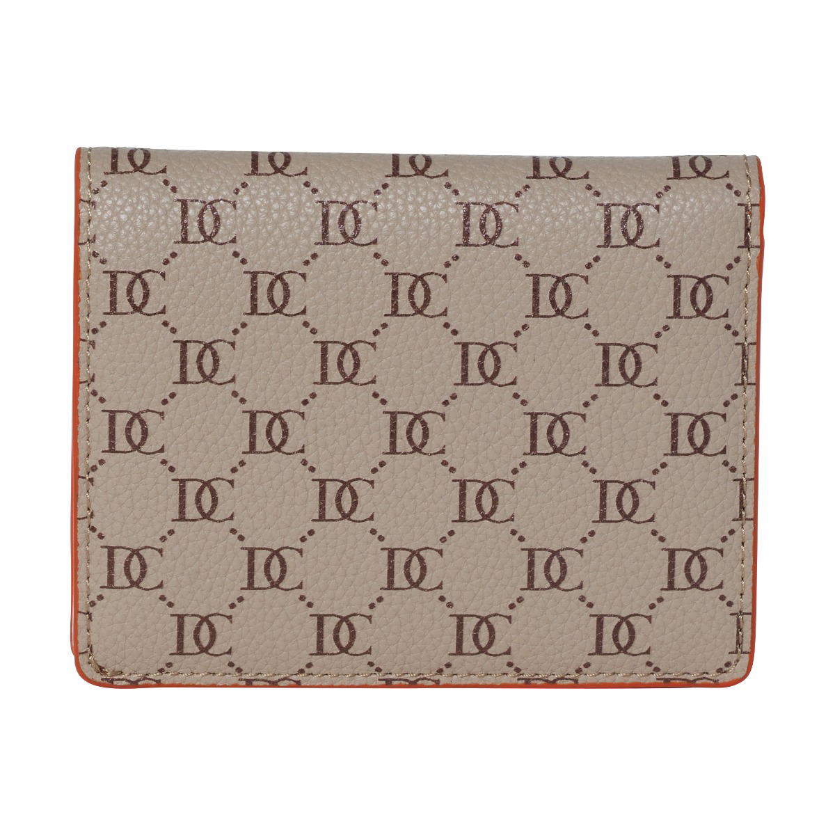 Dici Milano Beige Monogram Wallet with Orange 