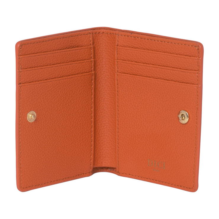 Dici Milano Beige Monogram Wallet with Orange 