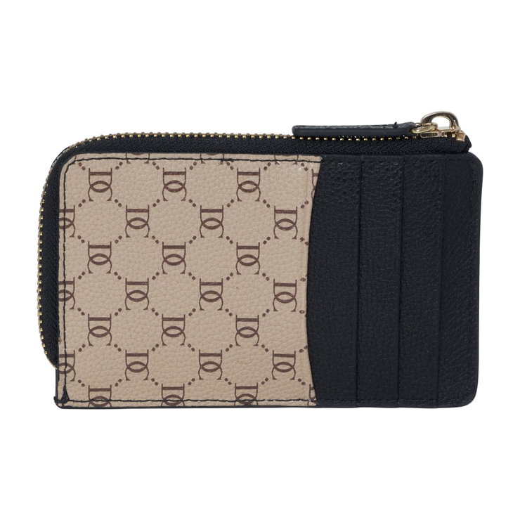 Dici Milano Beige and Black Card Holder - Zipper Pocket