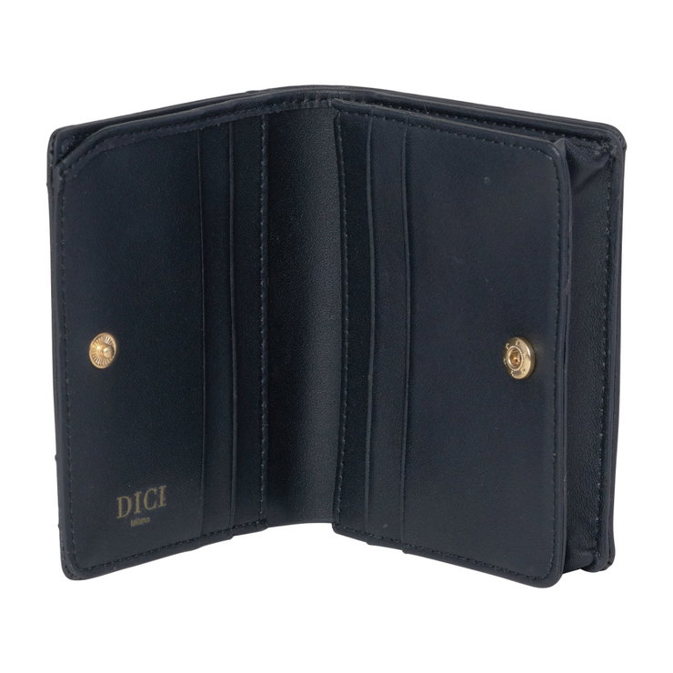 Dici Milano Women's Black Quilted Leather Wallet