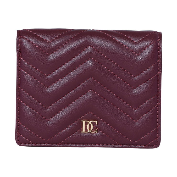 Dici Milano Women’s Burgundy Quilted Trifold Wallet