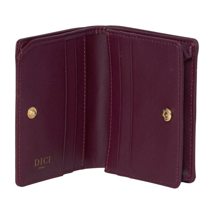Dici Milano Women’s Burgundy Quilted Trifold Wallet