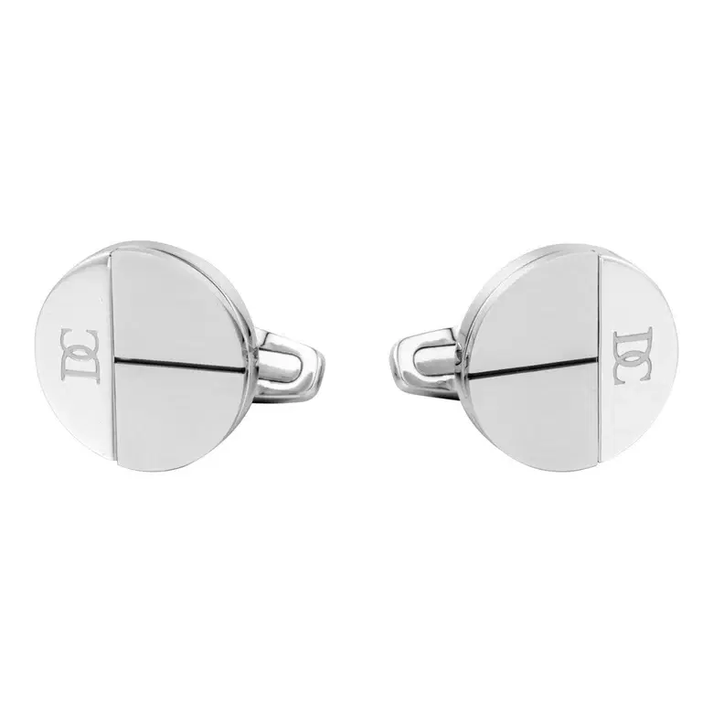 Dici Milano Men’s Silver Round Cufflinks