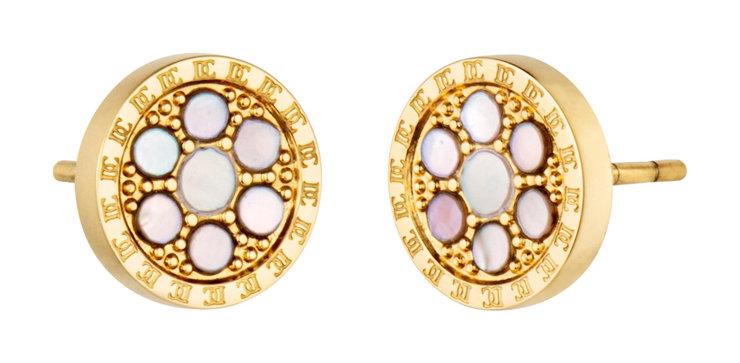 DICI Milano stella women earring stainless steel gold with MOP