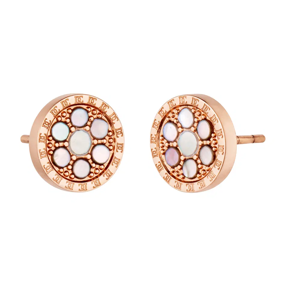 DICI Milano stella earring for women steel rose gold with MOP