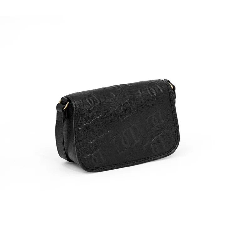 DICi Milano Embossed Black Leather Crossbody Bag