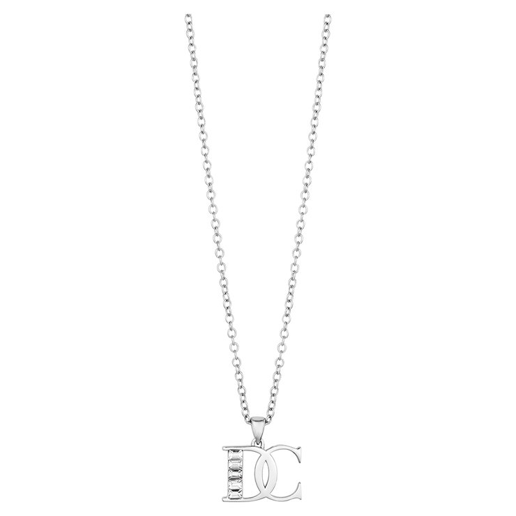 DICI Milano ladies logo necklace steel silver with crystal