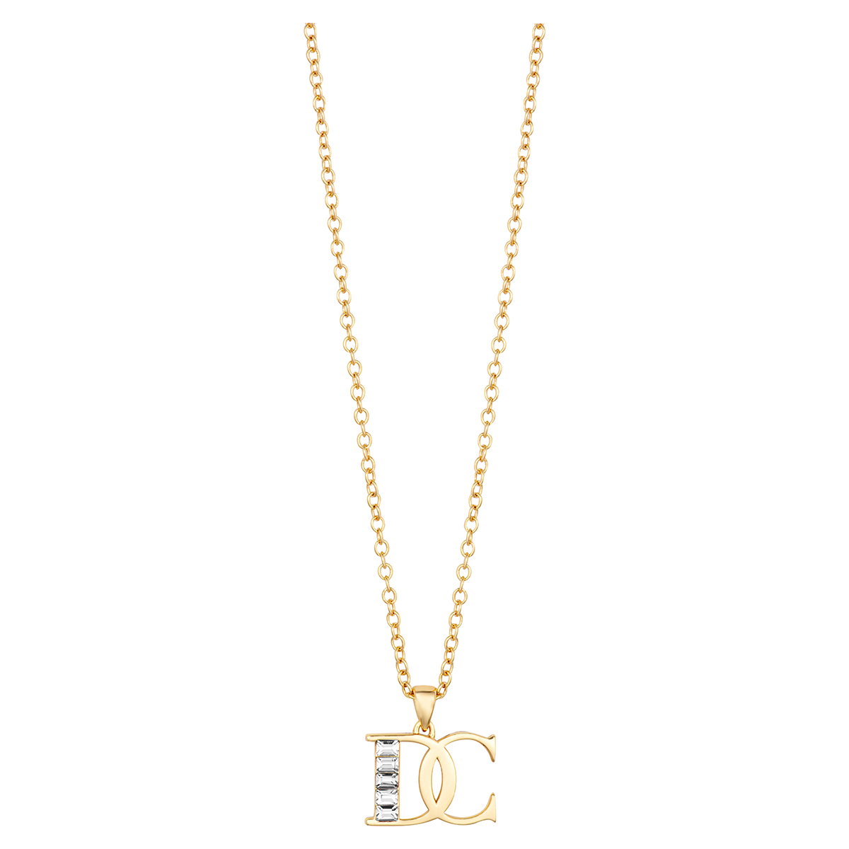 DICI Milano ladies logo necklace steel gold with crystal