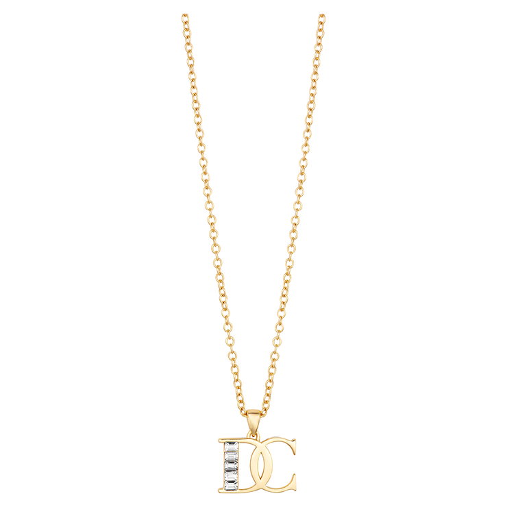 DICI Milano ladies logo necklace steel gold with crystal