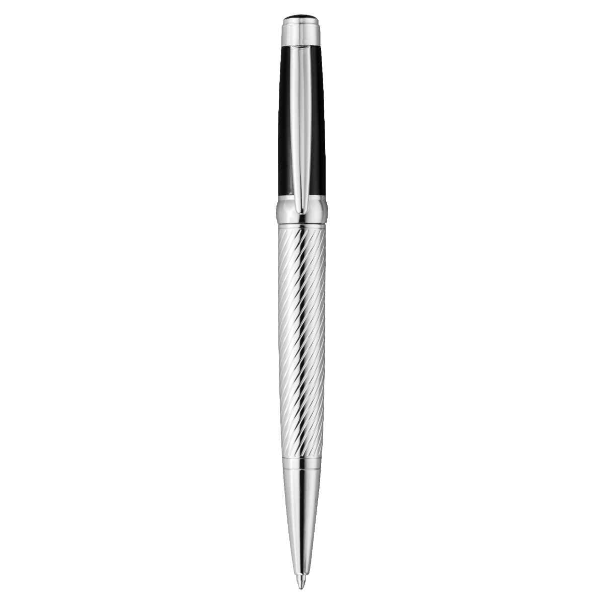 DICI Milano Wave Ballpoint Pen for men steel silver - Black