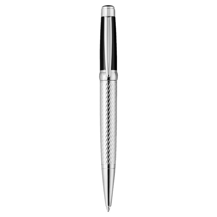 DICI Milano Wave Ballpoint Pen for men steel silver - Black