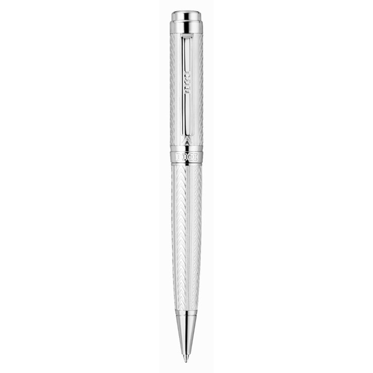 DICI Milano All-Silver Engraved Ballpoint Pen