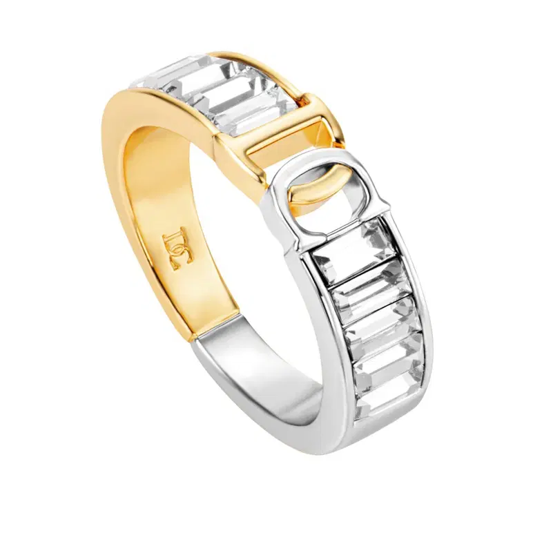 DICI Milano ring for women steel silver , Gold size 6