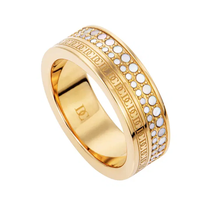 DICI Milano ring for women steel gold with MOP size 7