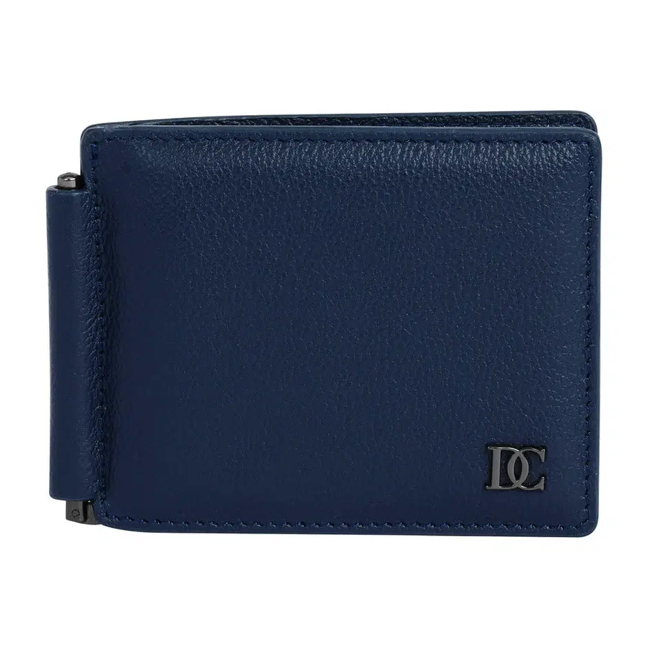 DICI Milano Navy Leather Wallet for Men with Money Clip