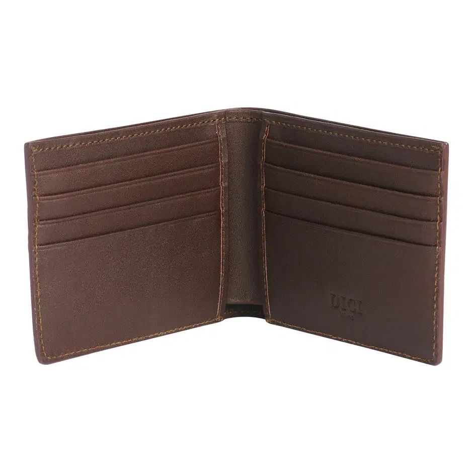 DICI Milano Brown Leather Wallet for Men 8 Card Slots