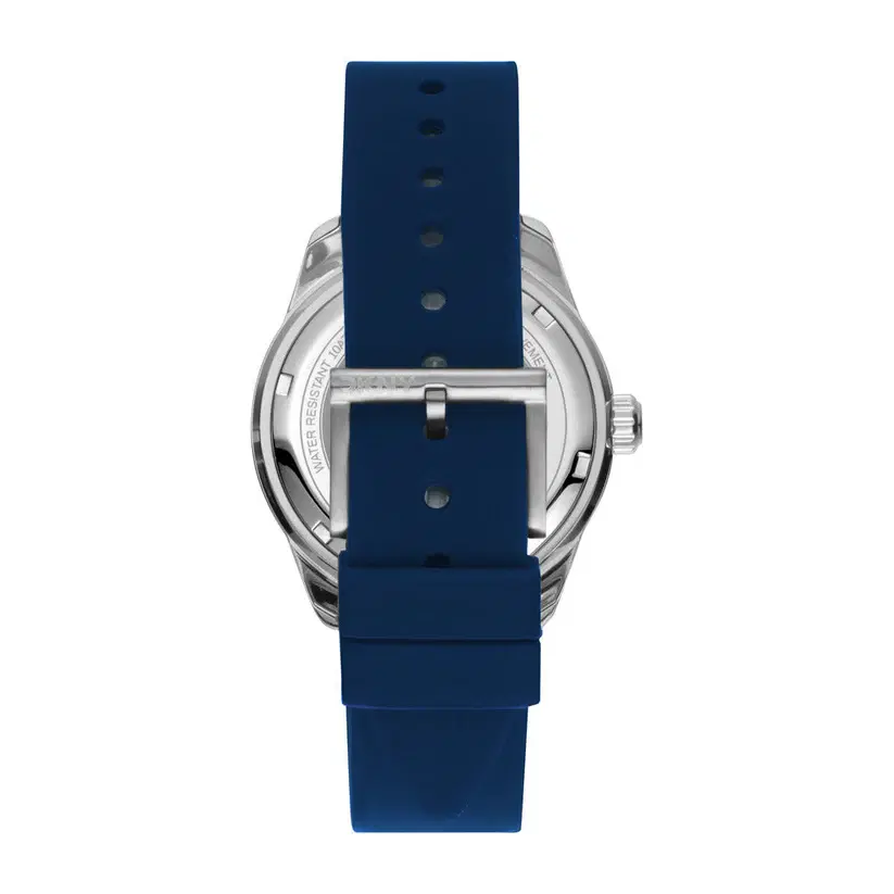 DKNY Men's Blue Dial Sport Watch with Blue Rubber Strap