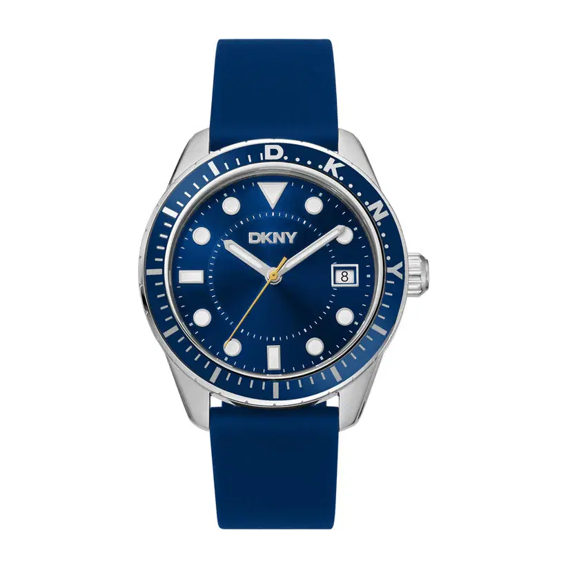 DKNY Men's Blue Dial Sport Watch with Blue Rubber Strap