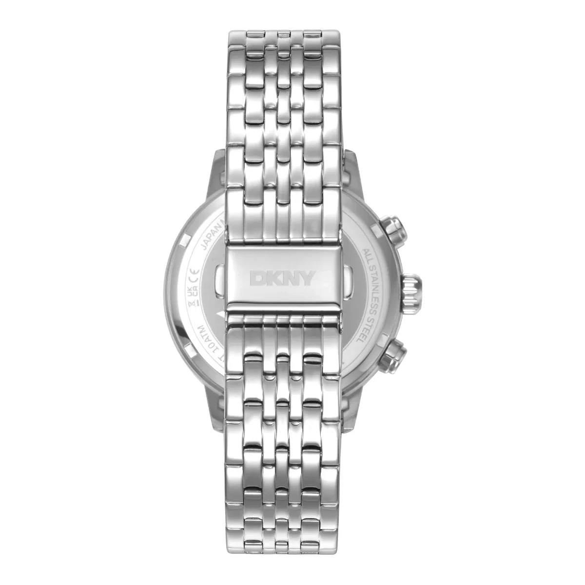 DKNY Men's Silver Steel Chronograph Watch with Blue Dial