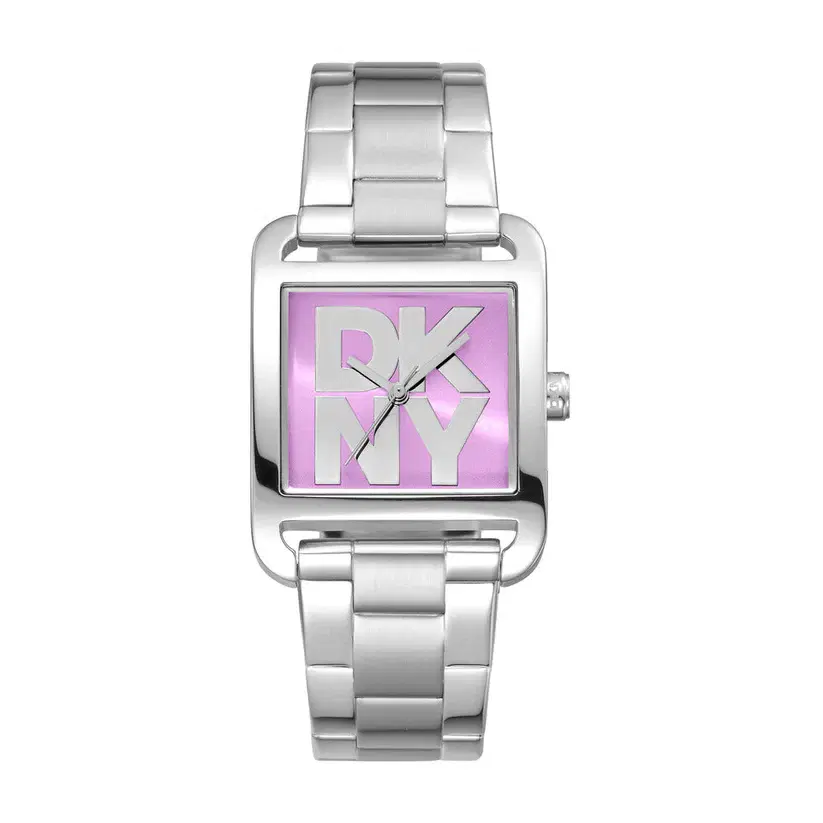 DKNY Women's Watch with Purple Dial & Silver Bracelet