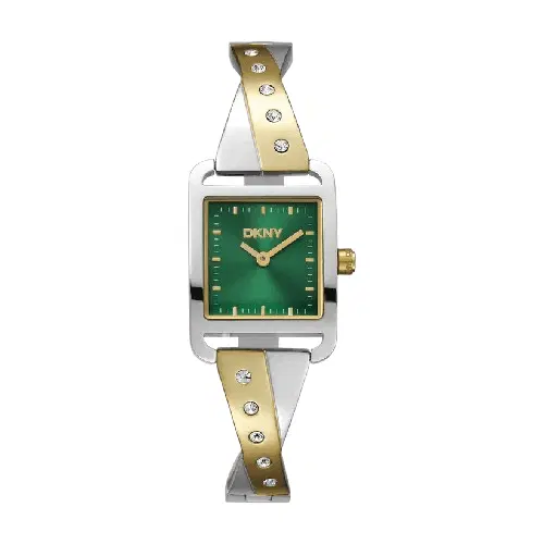 DKNY Women’s Two-Tone Green Dial Crystal watch