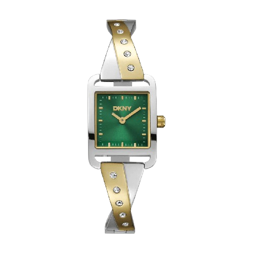 DKNY Women’s Two-Tone Green Dial Crystal watch