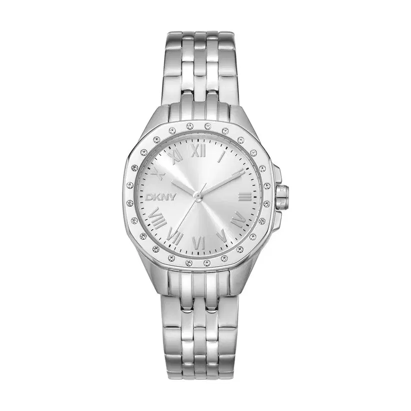 DKNY Women's Steel Watch – Silver Roman Dial