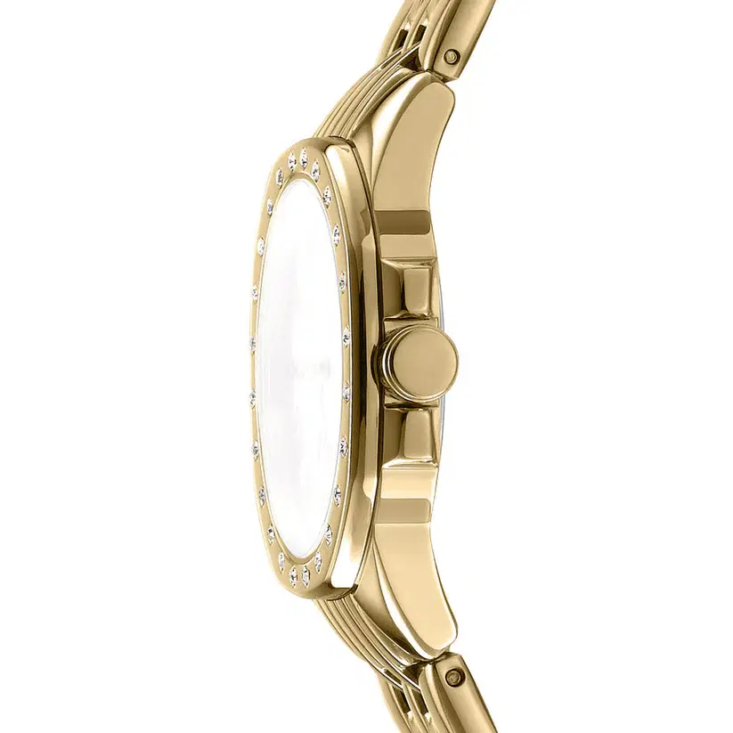 DKNY Women's Gold Steel Watch – Crystal Bezel 