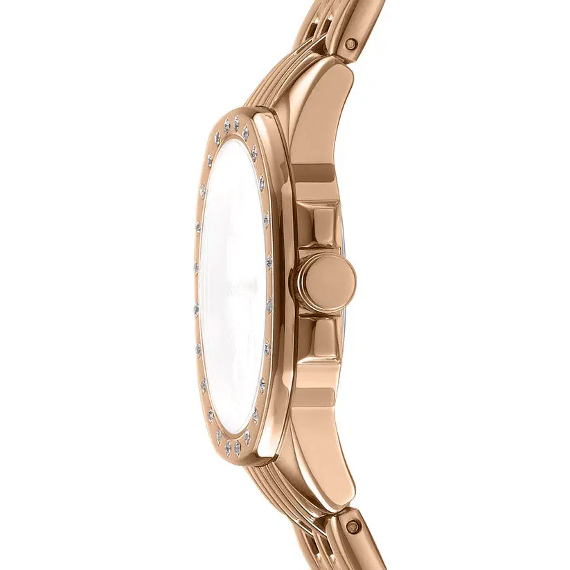 DKNY Women's Rose Gold Watch – Crystal Bezel 