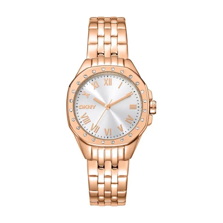 DKNY Women's Rose Gold Watch – Crystal Bezel