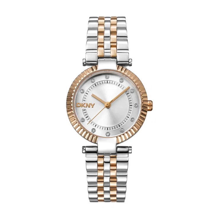 DKNY Essential Ladies Watch Two-Tone Rose Gold & Silver