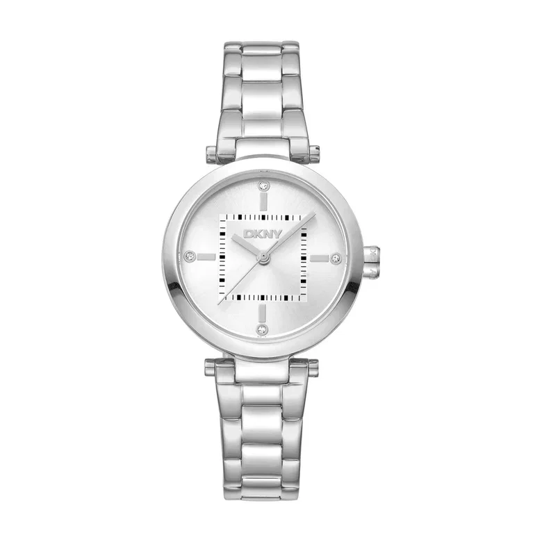 DKNY Women Silver Stainless Steel Watch with Crystal 