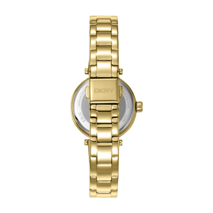 DKNY Women Gold Stainless Steel Watch with Crystal 