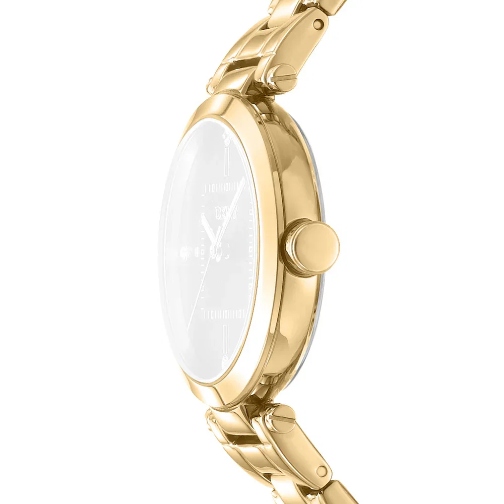 DKNY Women Gold Stainless Steel Watch with Crystal 