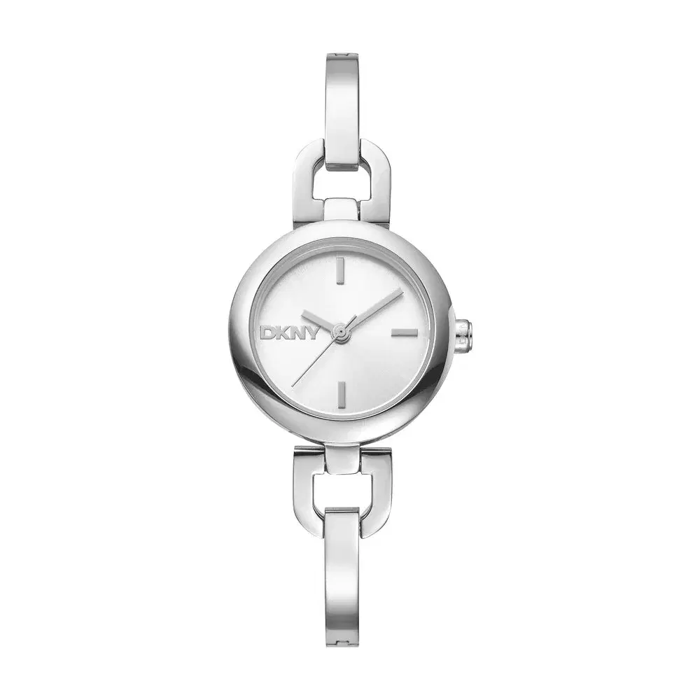 DKNY Women's Open Link Silver Steel Bracelet Watch