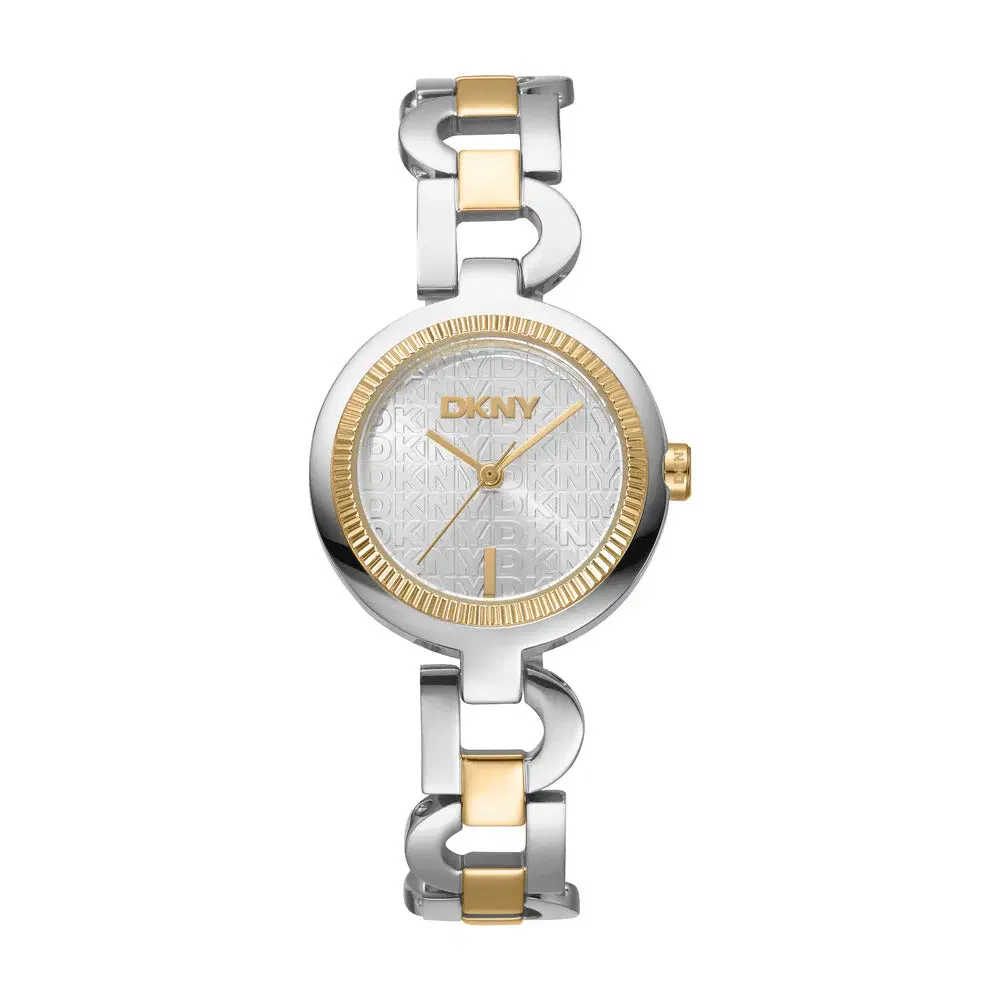 DKNY Women Posh Gold & Silver Stainless Steel Watch
