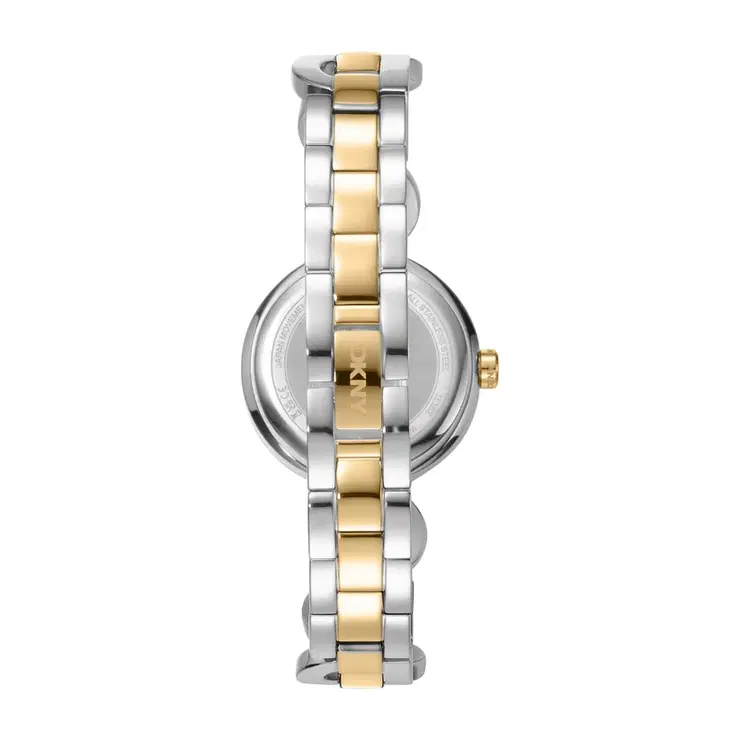 DKNY Women Posh Gold & Silver Stainless Steel Watch