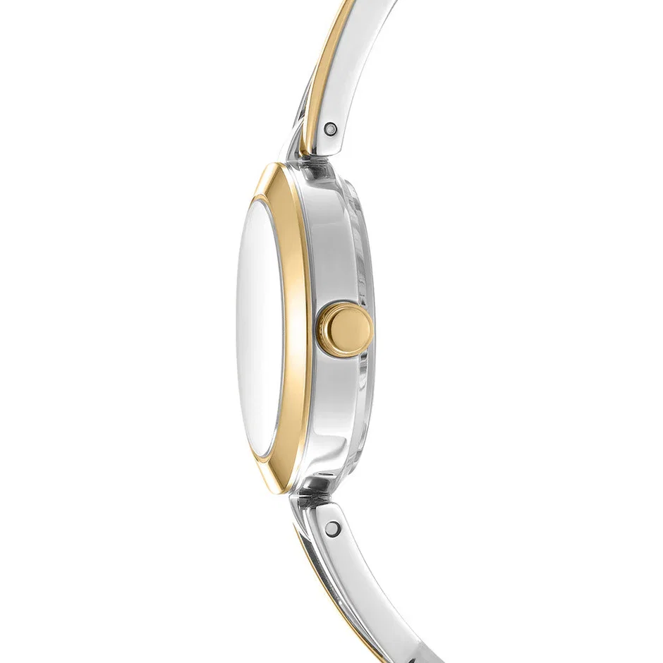DKNY Women Pierced Gold & Silver Stainless Steel Watch
