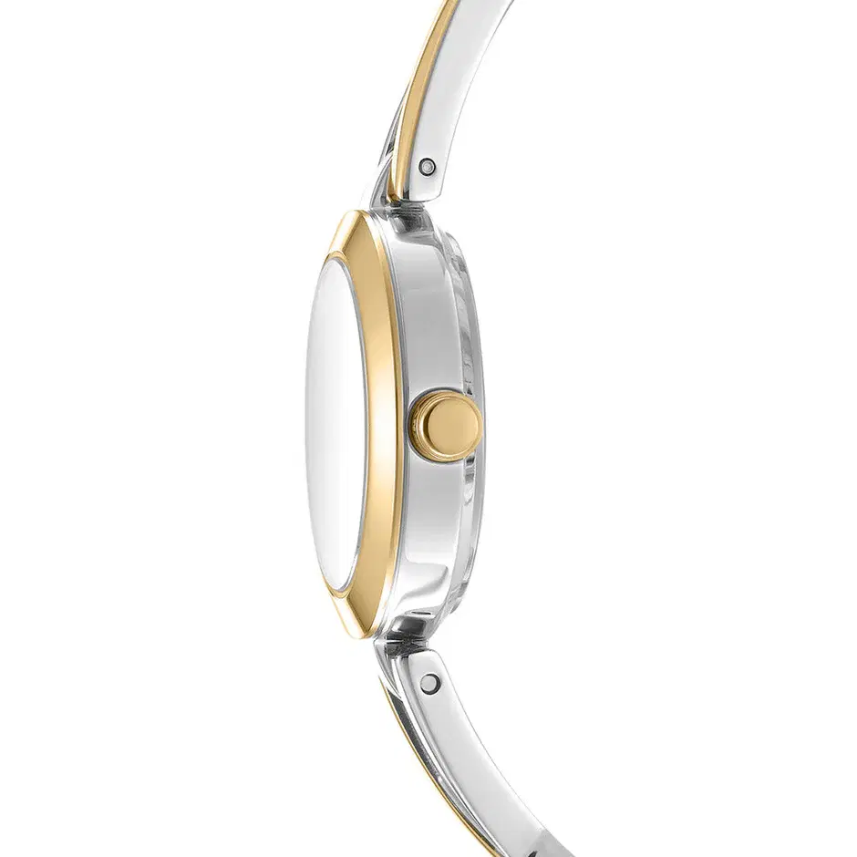 DKNY Women Pierced Gold & Silver Stainless Steel Watch