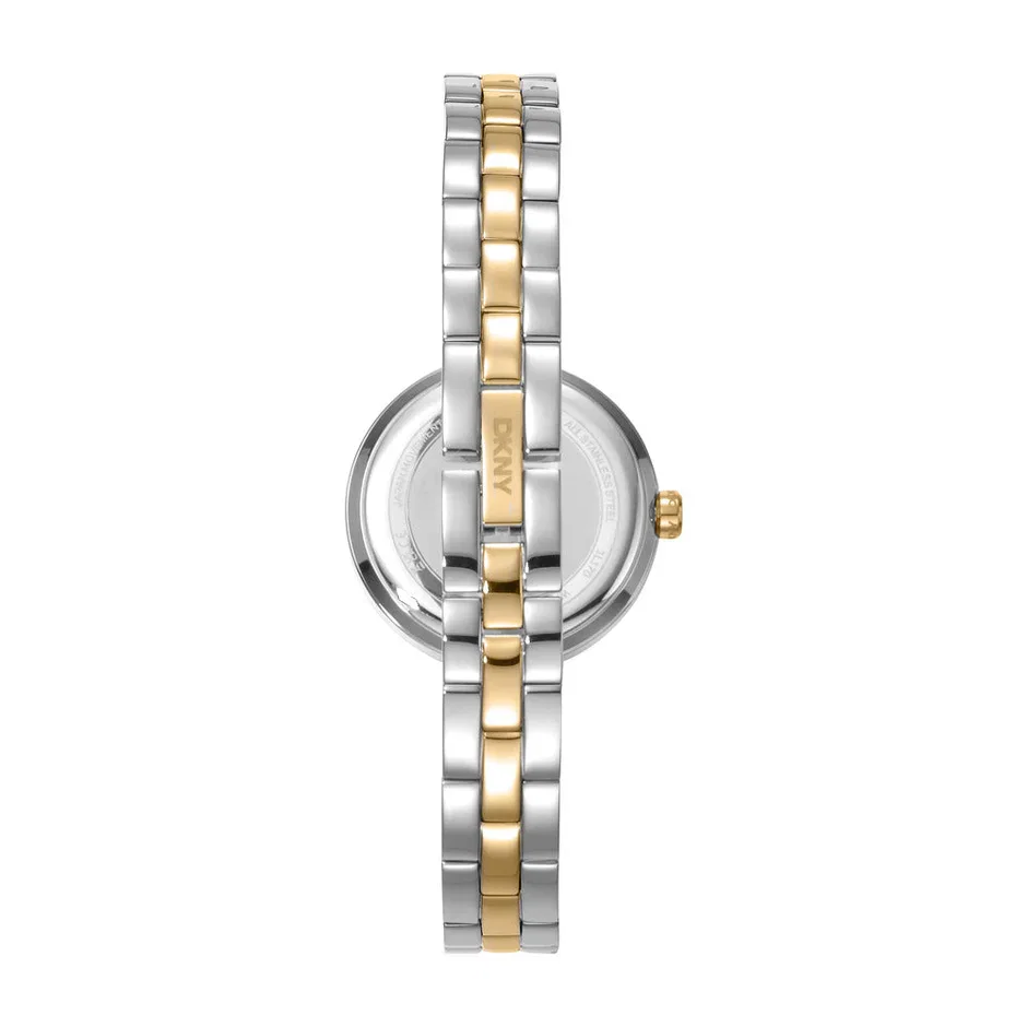 DKNY Women Pierced Gold & Silver Stainless Steel Watch