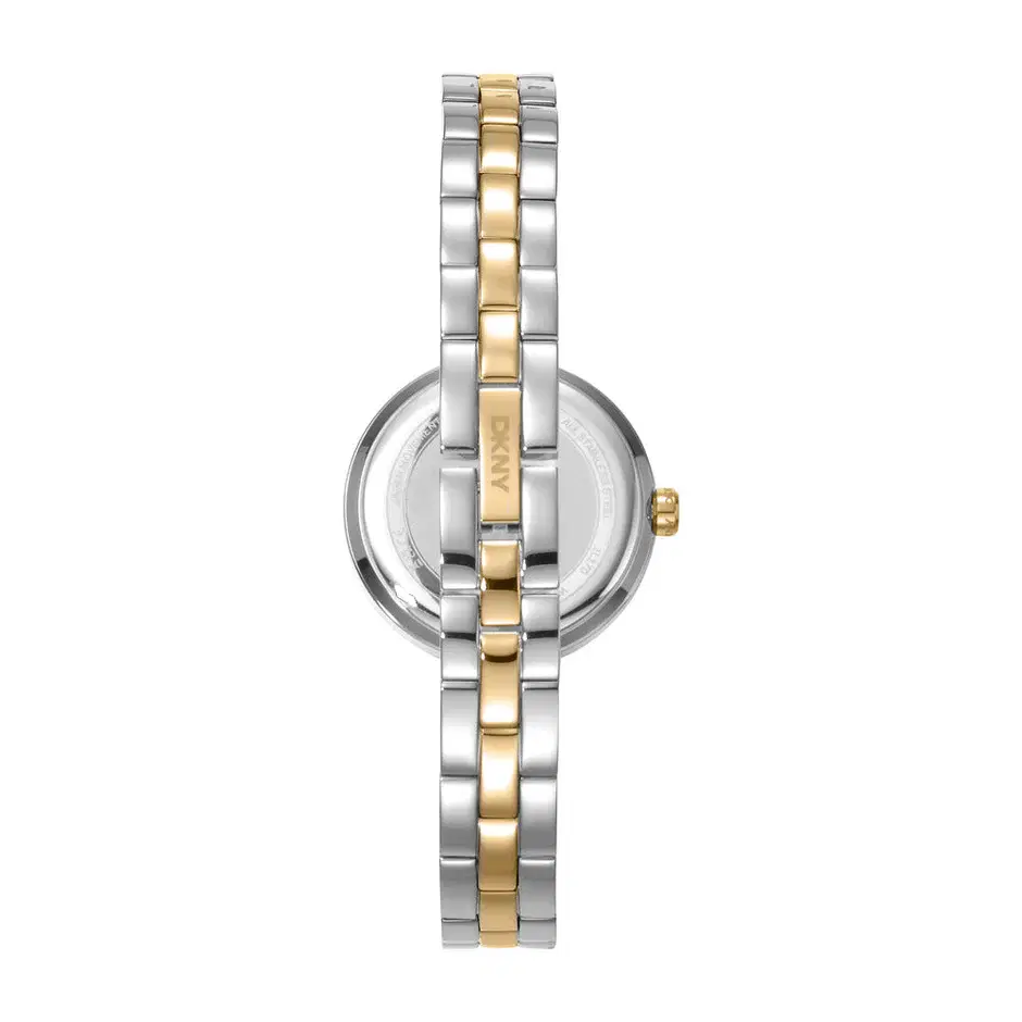 DKNY Women Pierced Gold & Silver Stainless Steel Watch