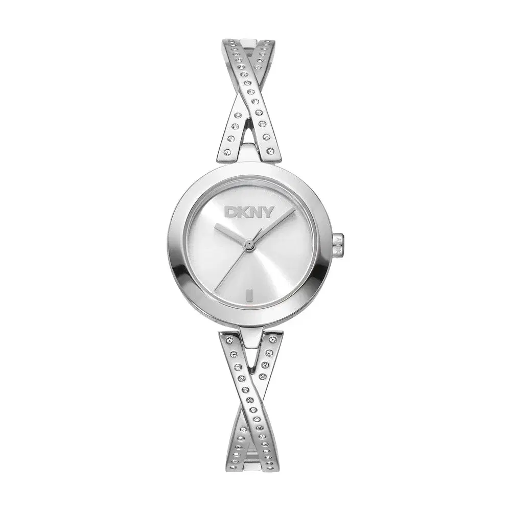DKNY Women Pierced Silver Stainless Steel Watch