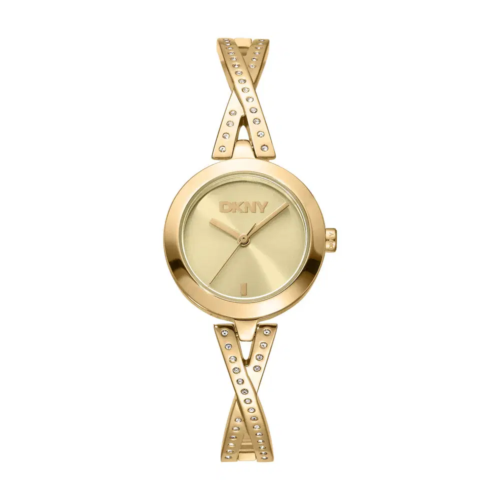 DKNY Women Pierced Gold Stainless Steel Watch