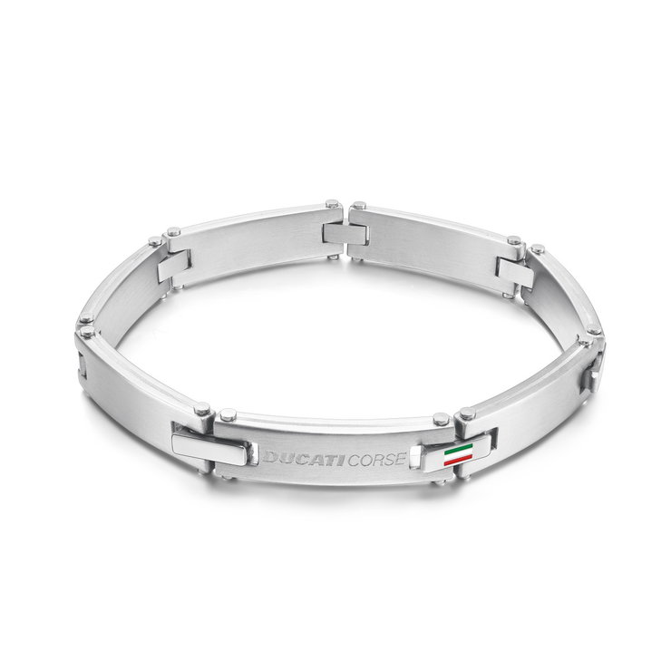 Ducati Men’s Stainless Steel Bracelet with Italian Flag
